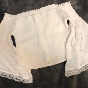 Hollister White Off-The-Shoulder Top